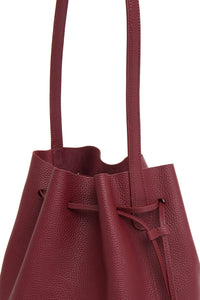 Drawstring Cabas in Oxblood