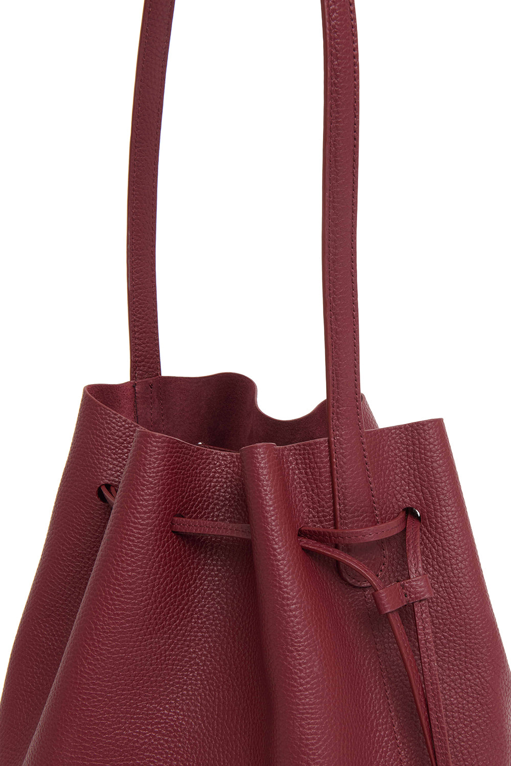 Drawstring Cabas in Oxblood