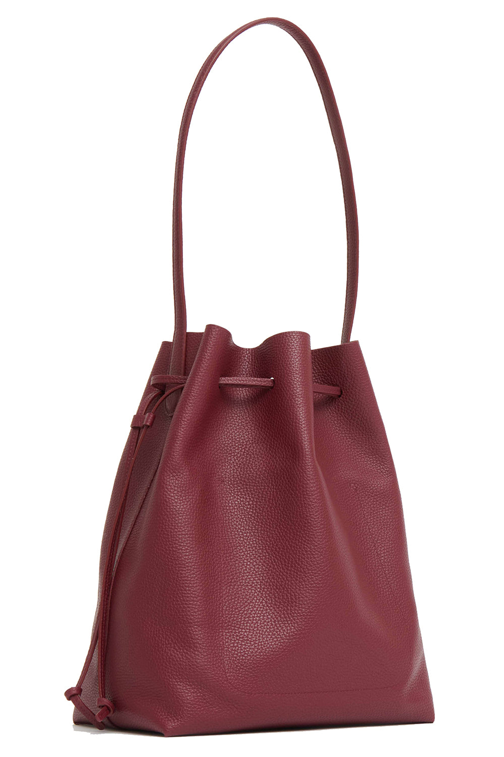 Drawstring Cabas in Oxblood