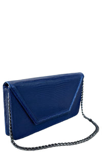 Lola Clutch in Navy Lizard