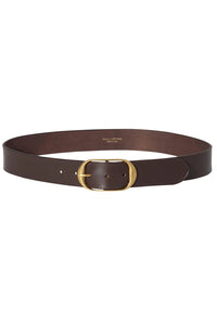 Nili Belt in Dark Brown with Antique Brass Buckle