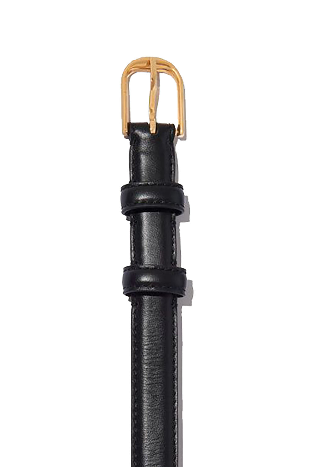 Jane Belt in Black with Shiny Brass Buckle