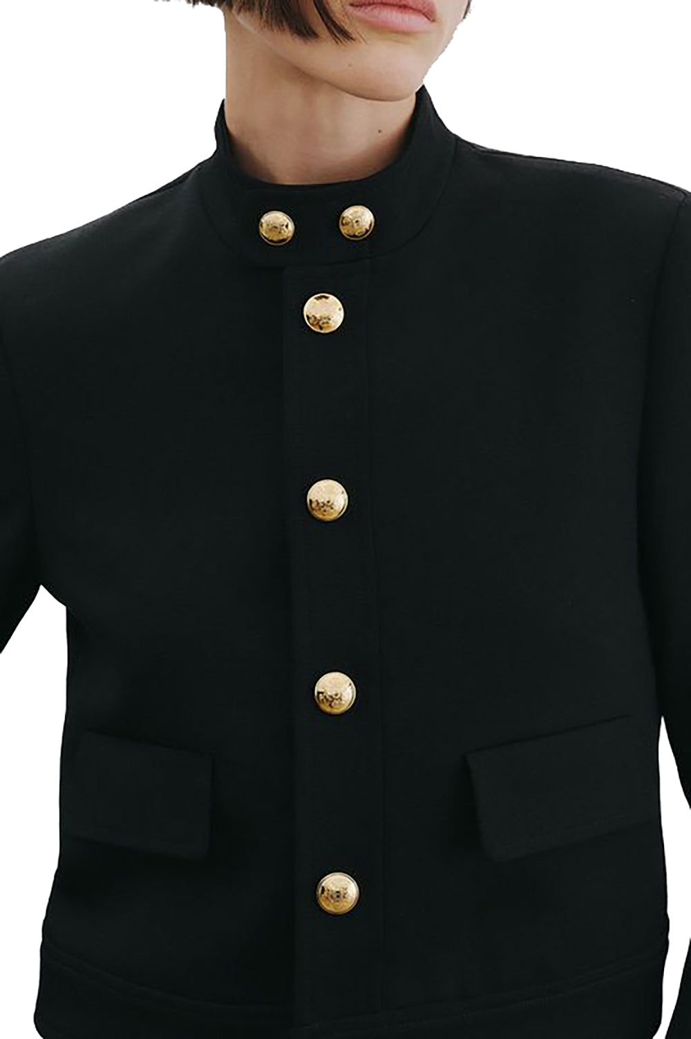 Hadley Cropped Wool Jacket in Black