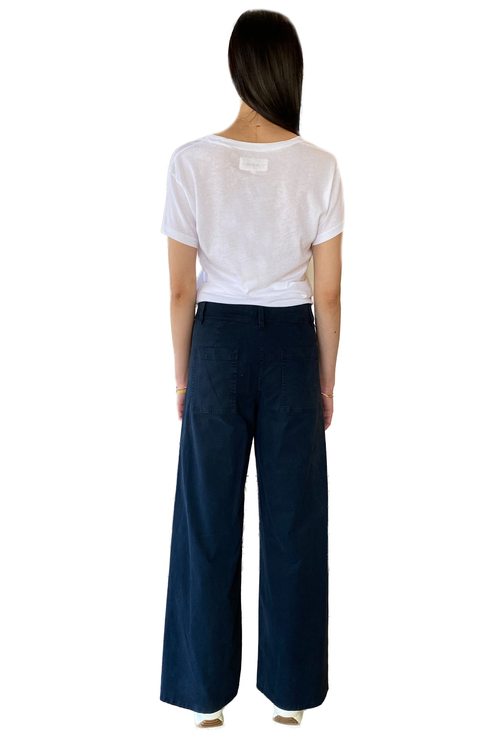 Slim U Neck Tee in True White