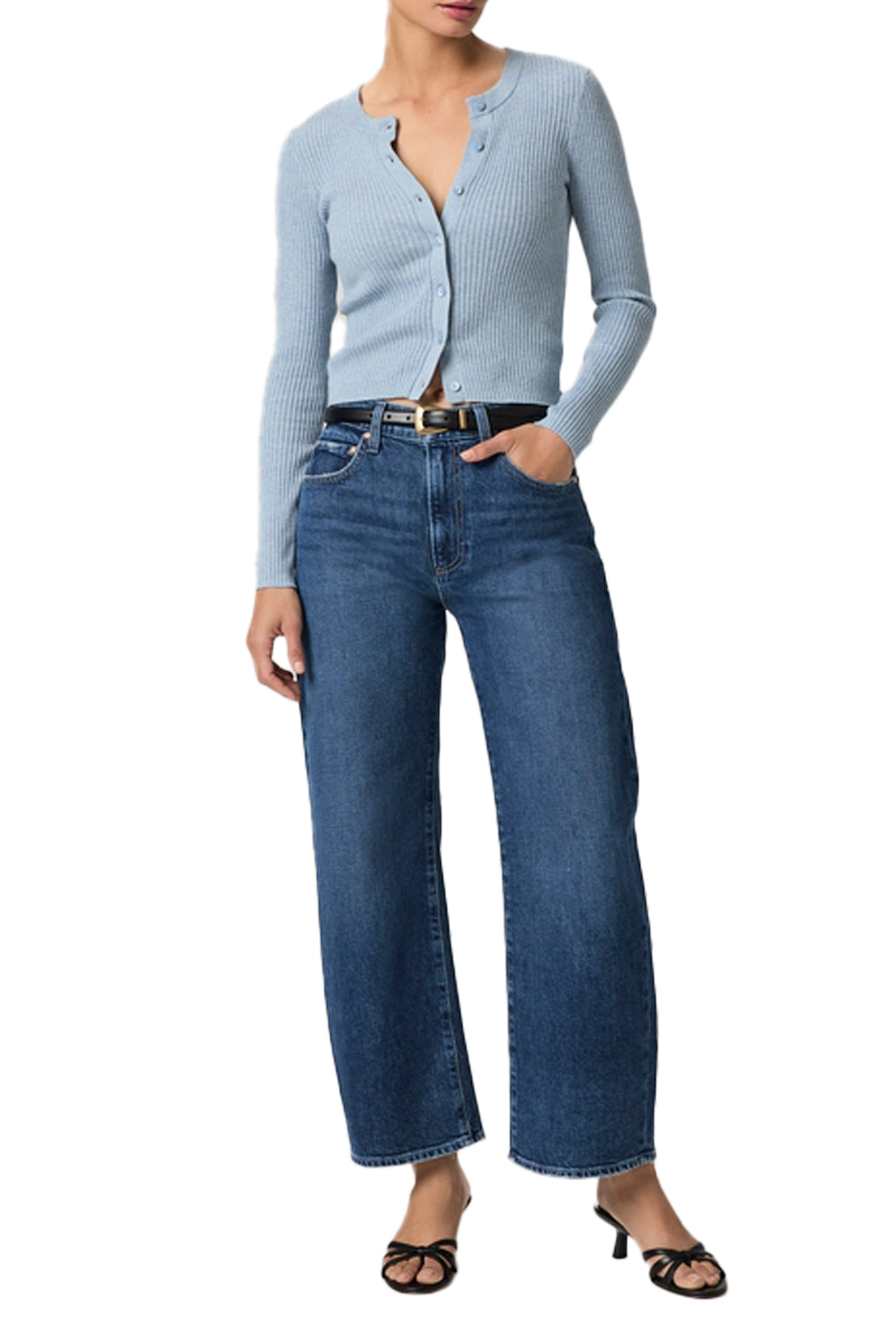 Arellia Ankle Barrel Leg Jean in Soundcheck