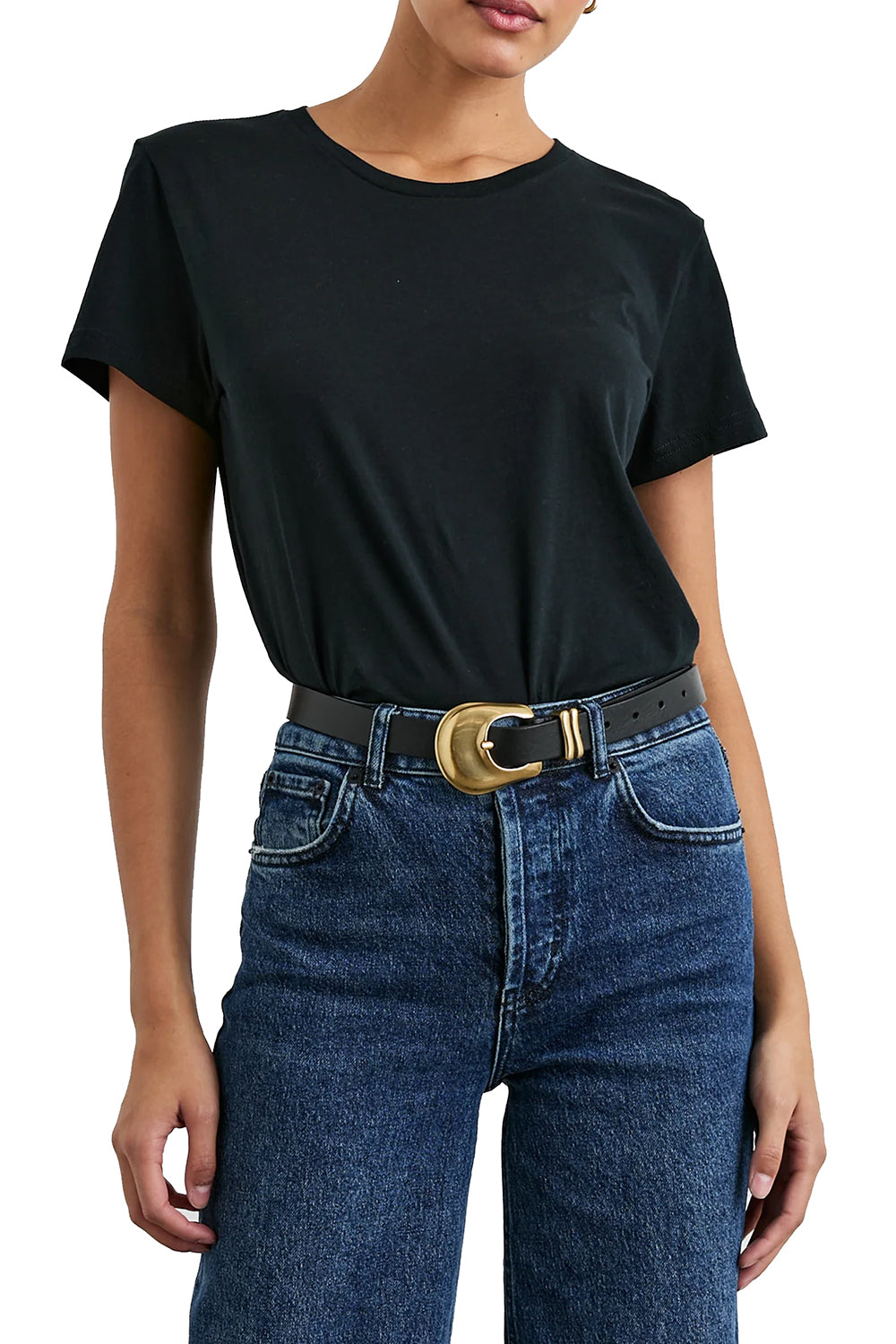 Classic Crew Neck Short Sleeve Tee in Black