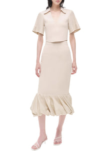 Lizzie Linen Knit Top in Sand