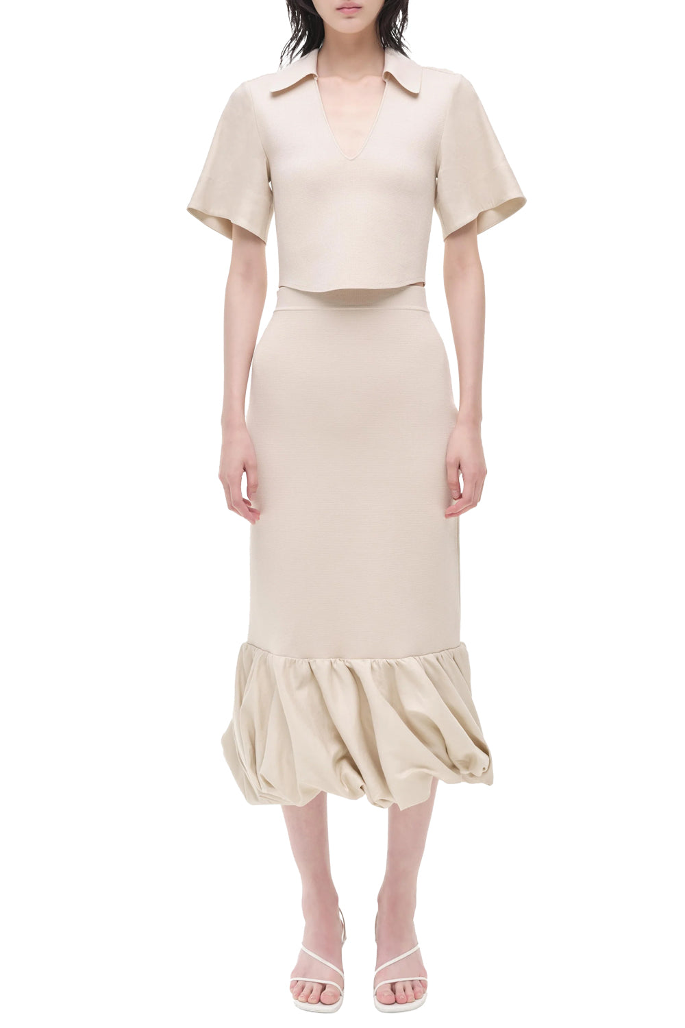 Lizzie Linen Knit Top in Sand