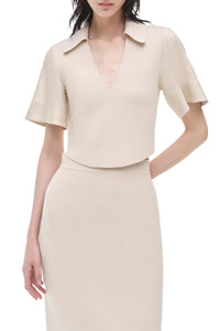 Lizzie Linen Knit Top in Sand