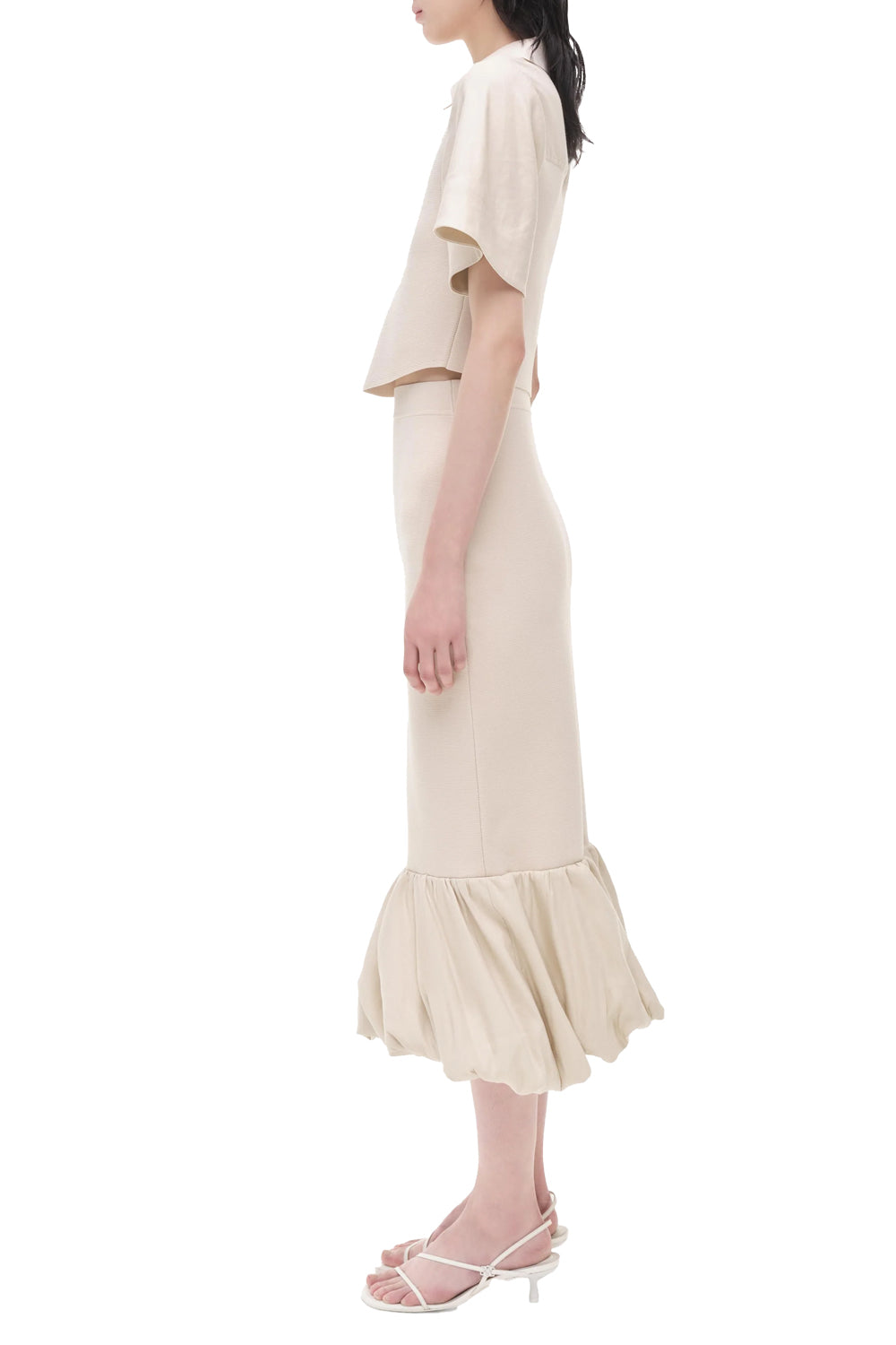 Lizzie Linen Knit Top in Sand