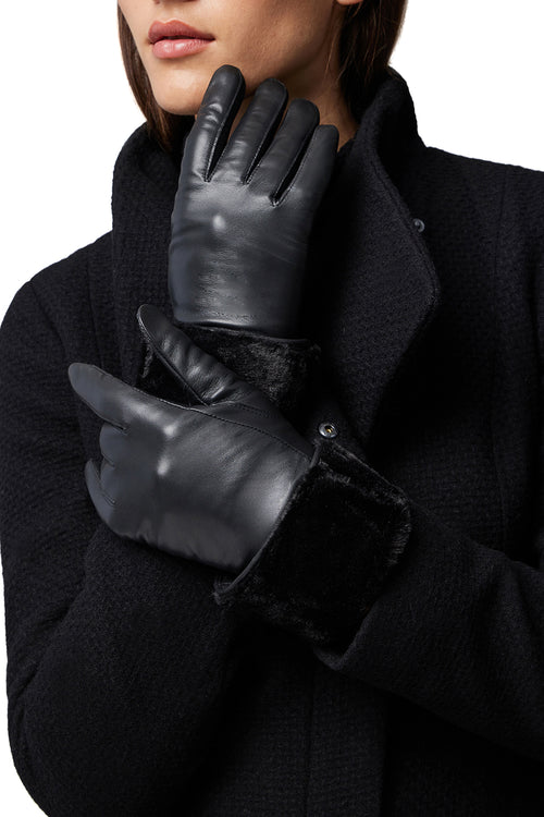 Demy Leather Gloves in Black