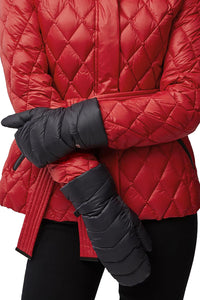 Julia Quilted Puffer Mittens in Black