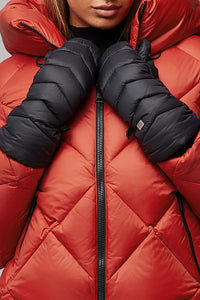 Julia Quilted Puffer Mittens in Black