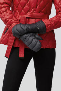 Julia Quilted Puffer Mittens in Black