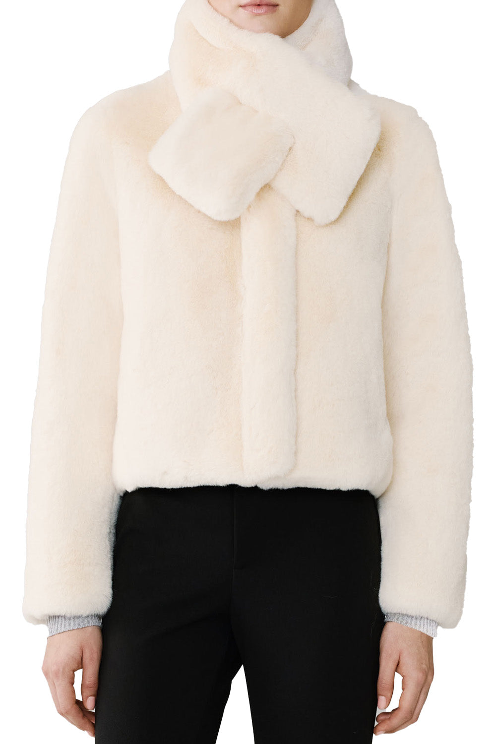 Kendell Faux Fur Jacket in Powder