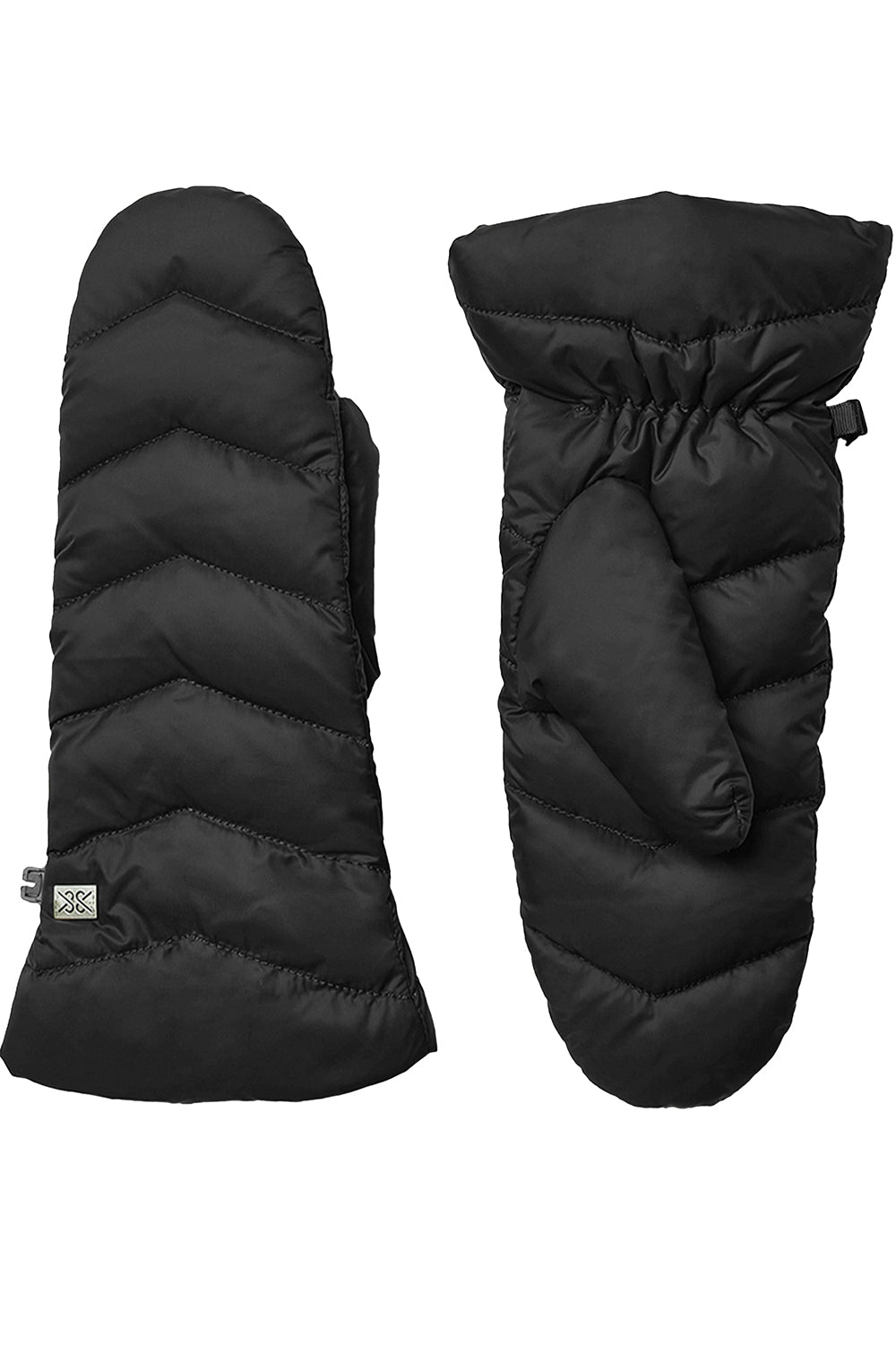 Julia Quilted Puffer Mittens in Black