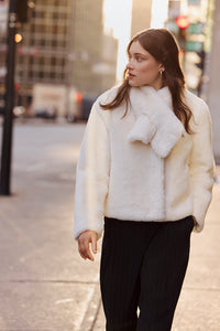 Kendell Faux Fur Jacket in Powder