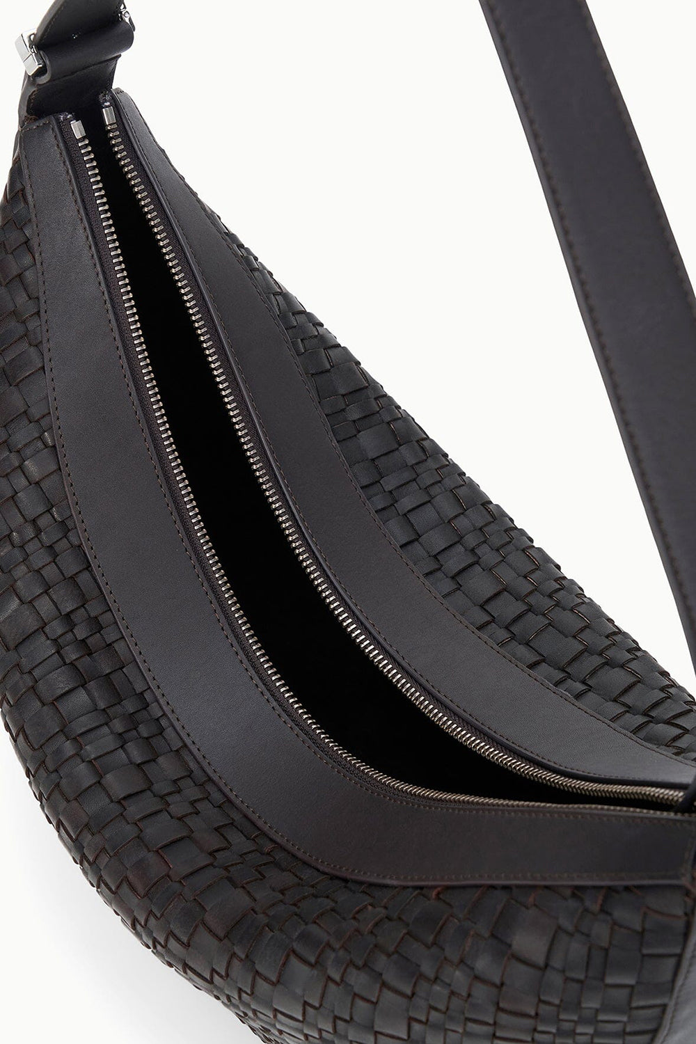 Large Demy Shoulder Bag in Espresso Woven Leather