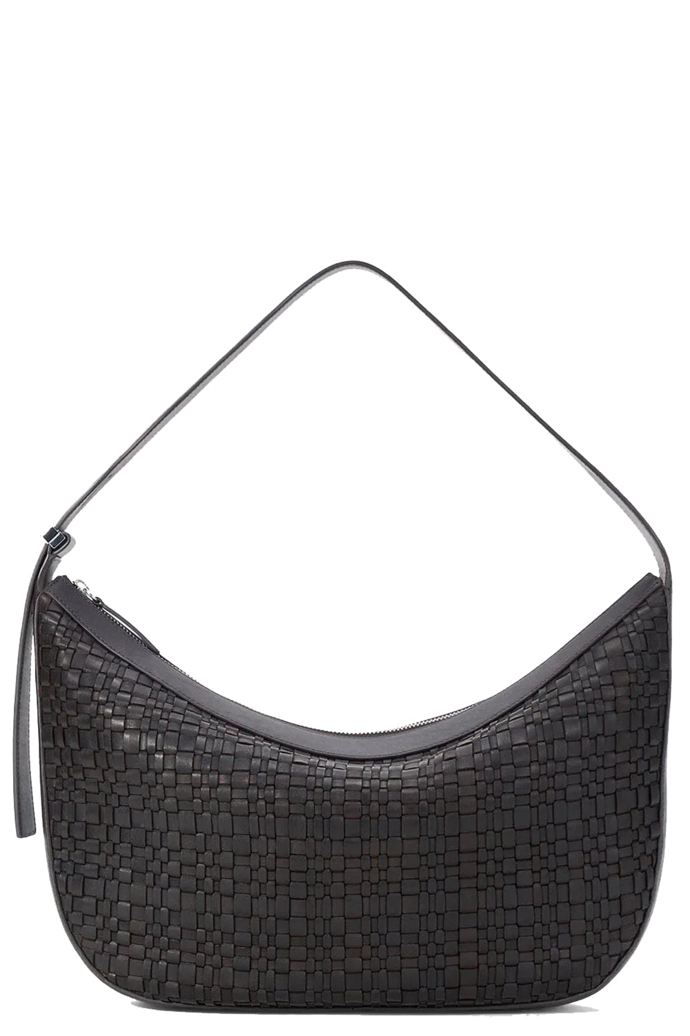 Large Demy Shoulder Bag in Espresso Woven Leather