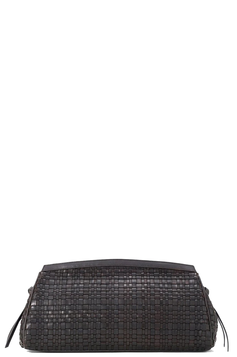 Maude Soft Clutch in Espresso Woven Leather