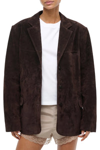 Natalie Suede Jacket in Espresso