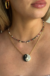 GEMSTONE & DIAMOND YIN YANG Necklace