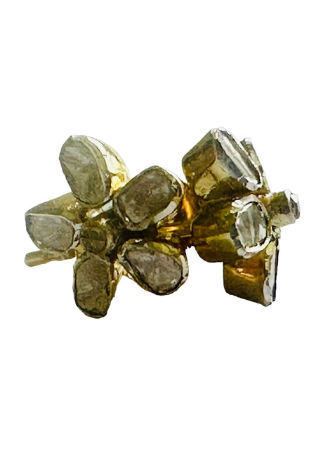 Gold & Diamond Small Starburst Stud Single