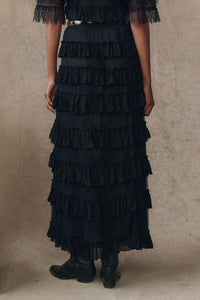 The Winter Mesh Maxi Skirt in Black