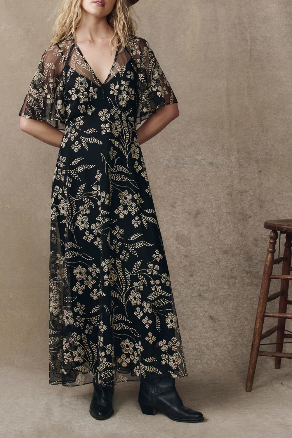 The Festal Dress in Brocade Floral