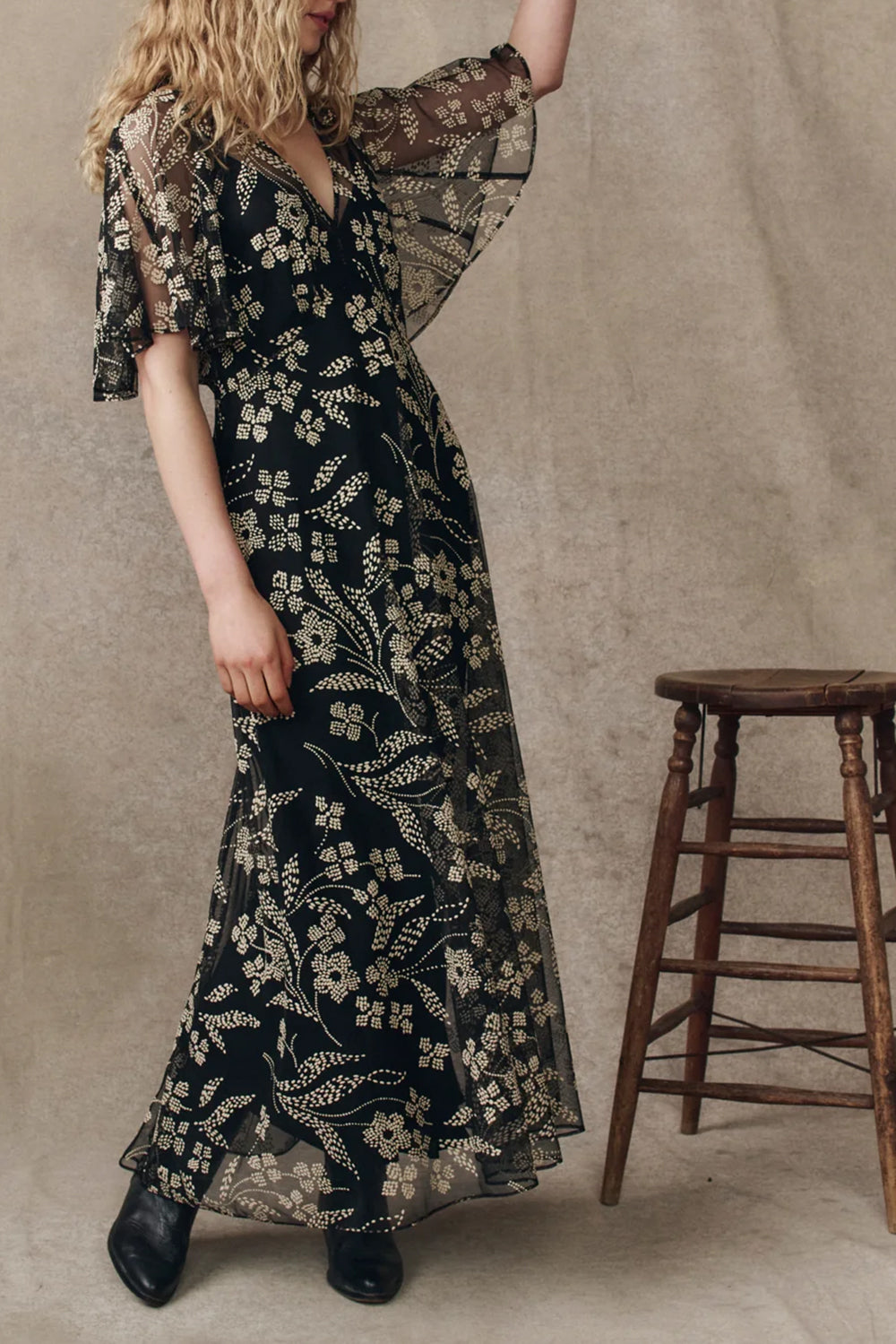 The Festal Dress in Brocade Floral