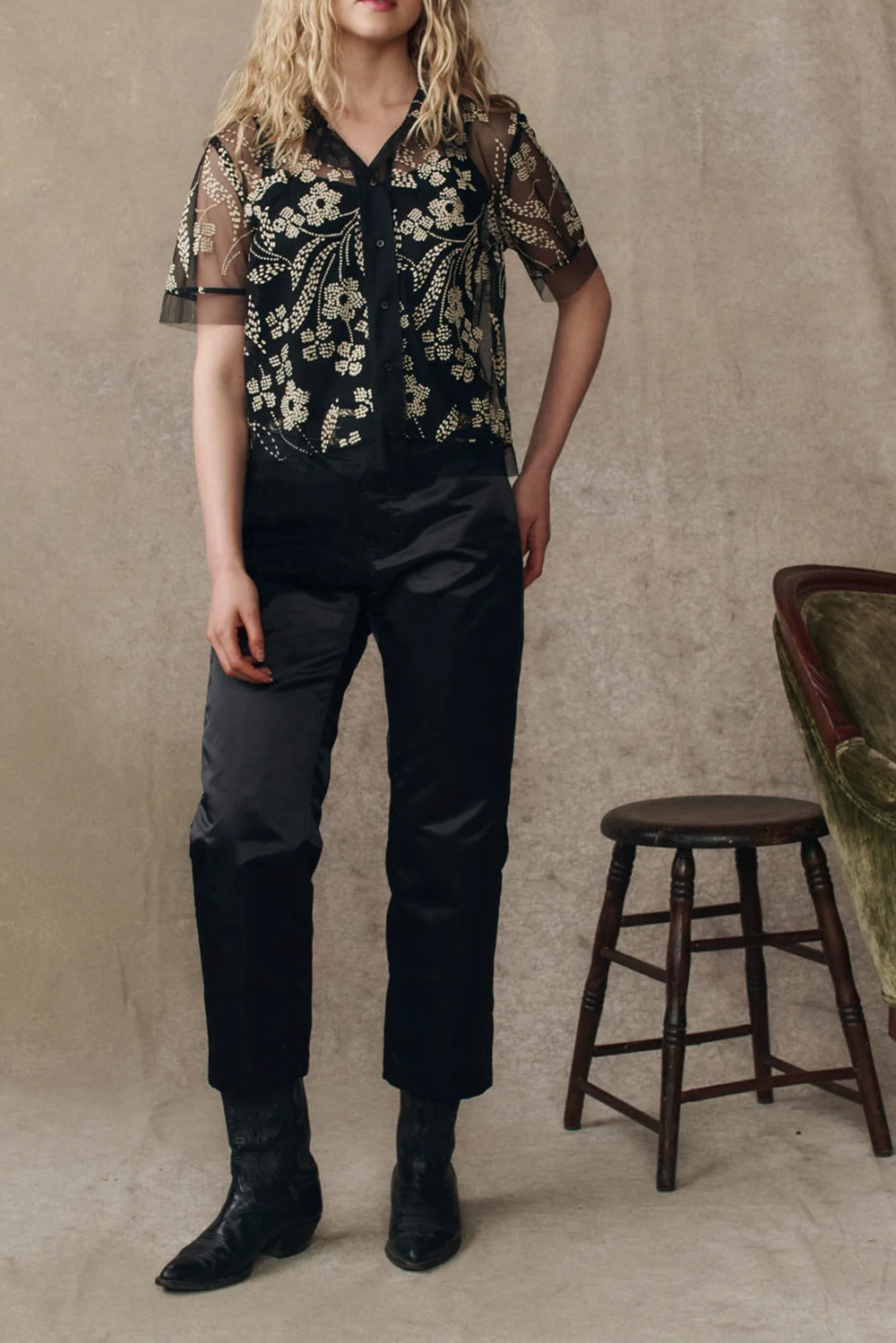 The Cotillion Top in Brocade Floral