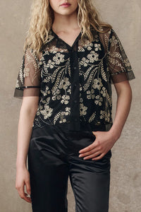 The Cotillion Top in Brocade Floral