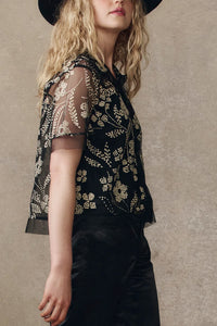 The Cotillion Top in Brocade Floral