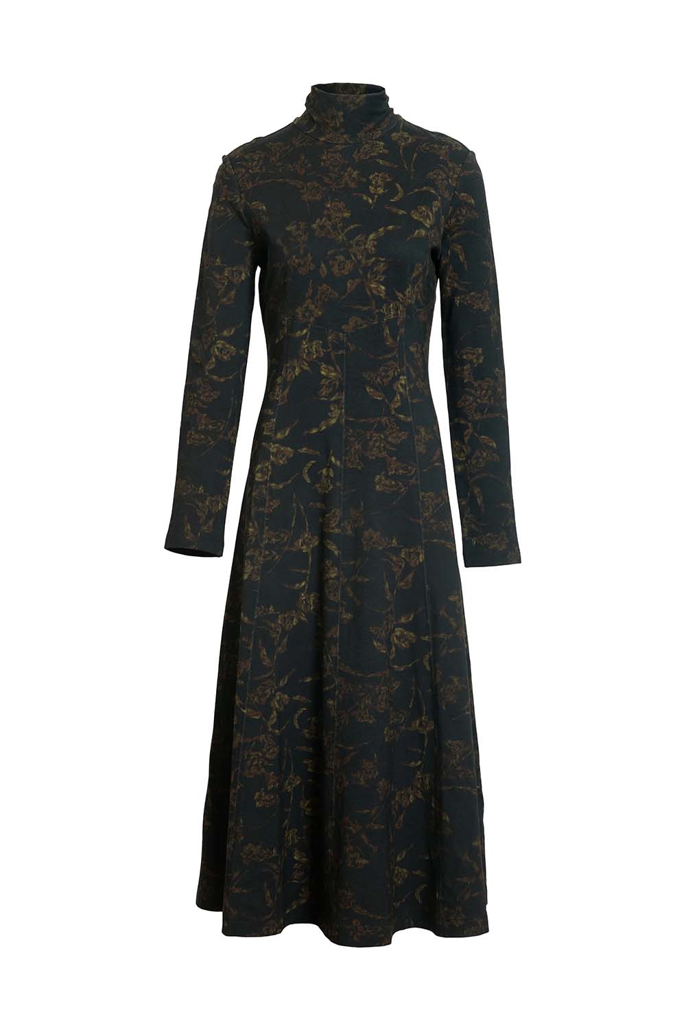 Thea Dress in Black Forest Green Multi