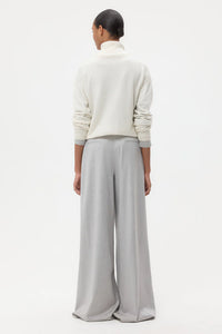 Avery Pant in Viscose Wool Suiting Light Heather Grey