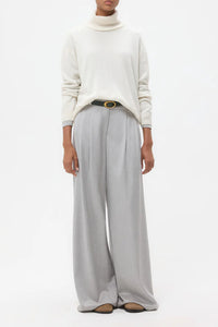 Avery Pant in Viscose Wool Suiting Light Heather Grey