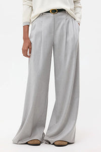 Avery Pant in Viscose Wool Suiting Light Heather Grey
