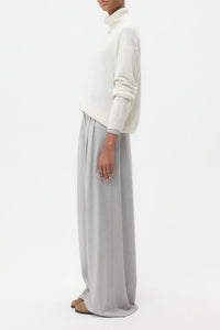 Avery Pant in Viscose Wool Suiting Light Heather Grey