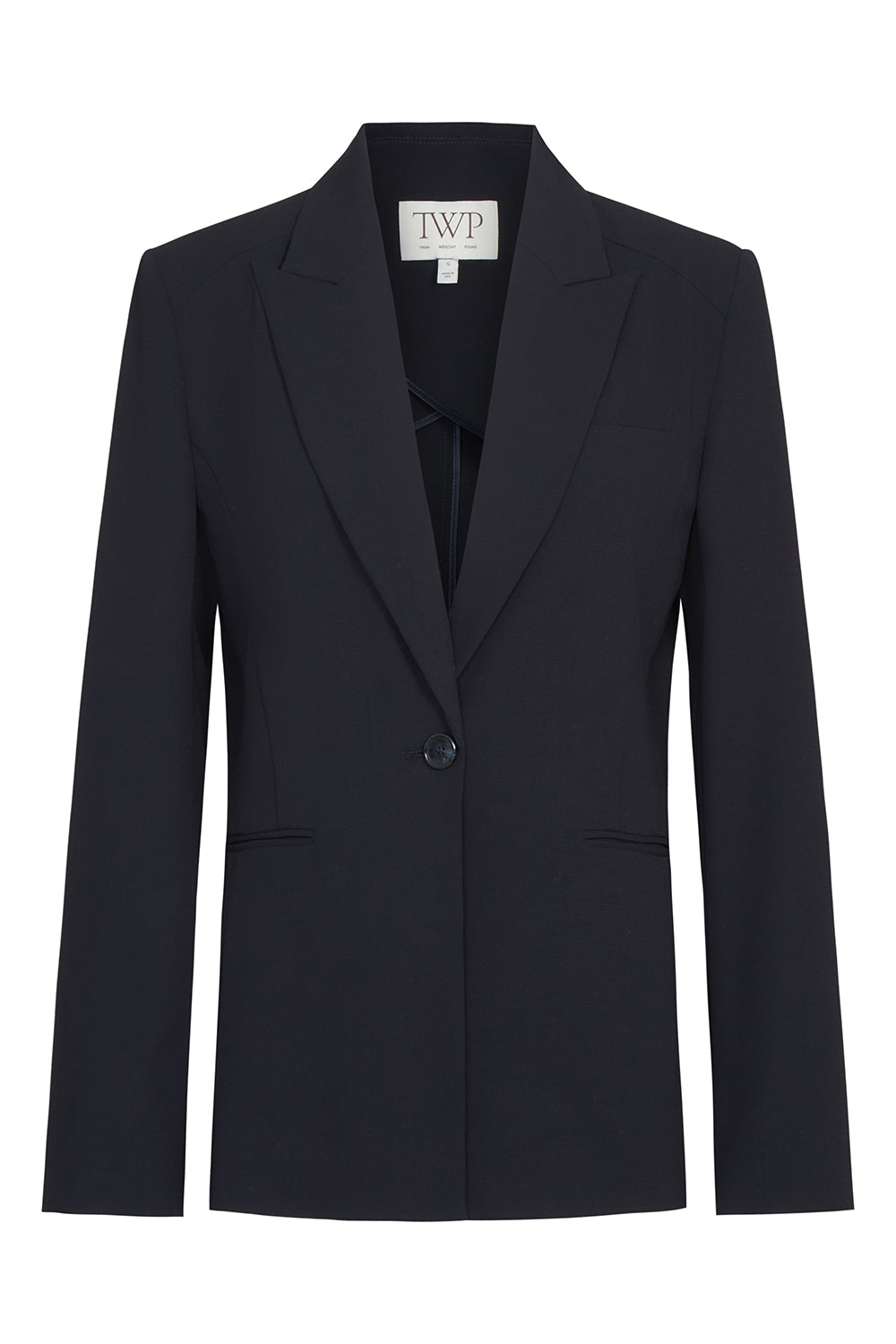 Boy Blazer in Drapey Wool Crepe Midnight