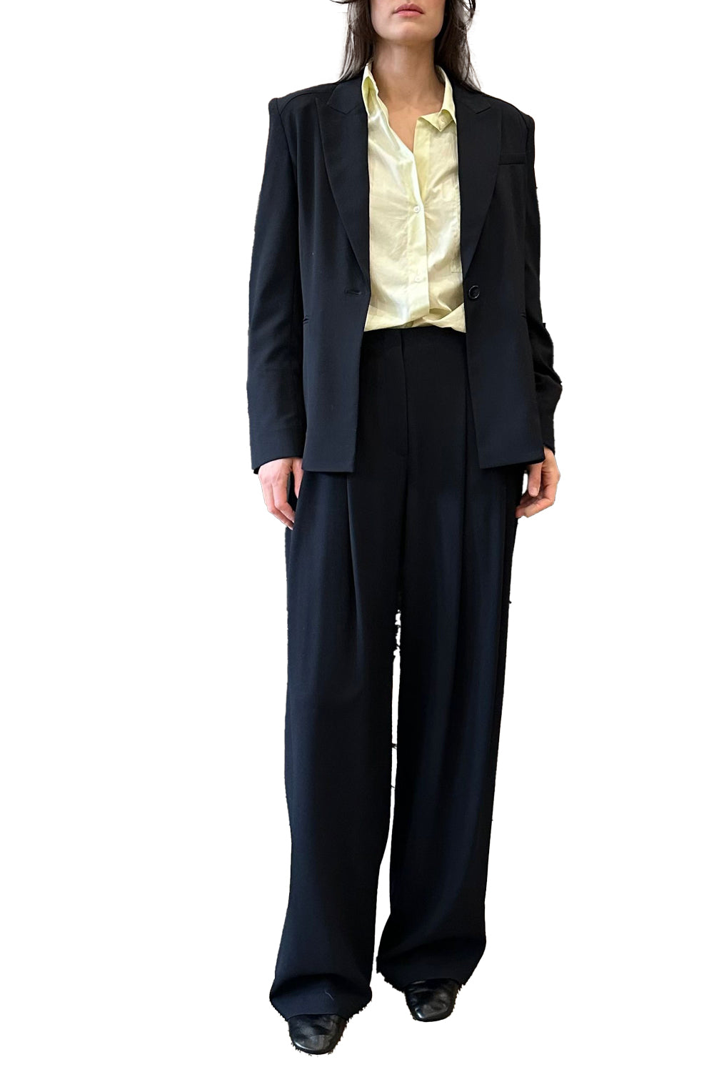 Carrie's Trouser in Drapey Wool Crepe Midnight