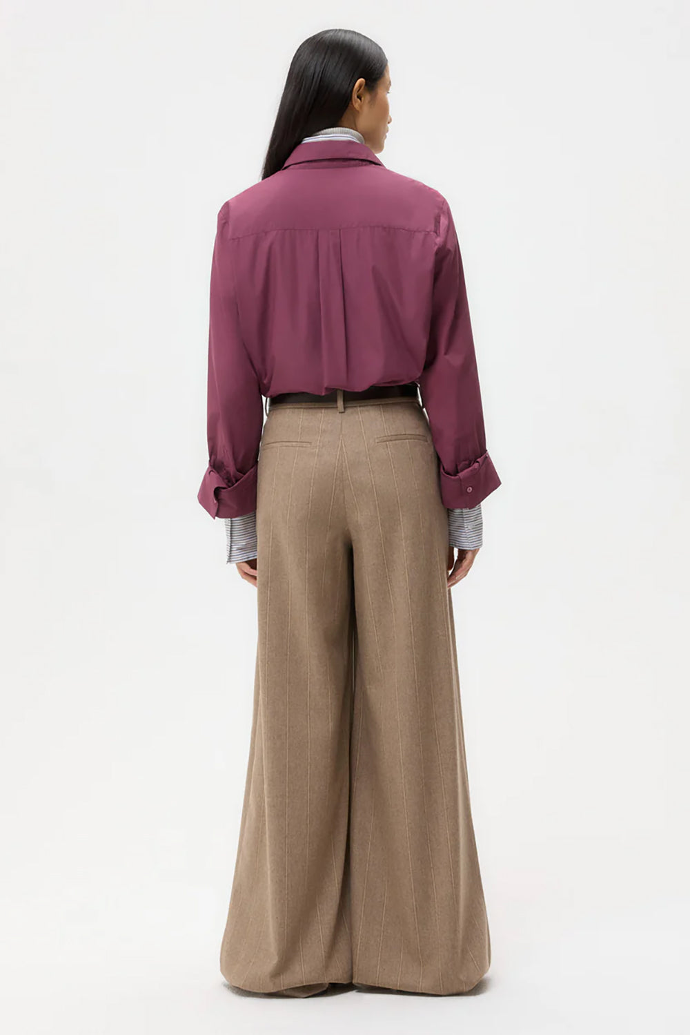 Avery Pant in Stretch Wool Timber Wolf Multi