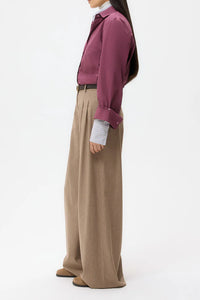 Avery Pant in Stretch Wool Timber Wolf Multi