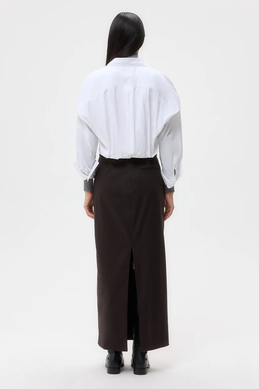 Taken Top in Super Compact Cotton White