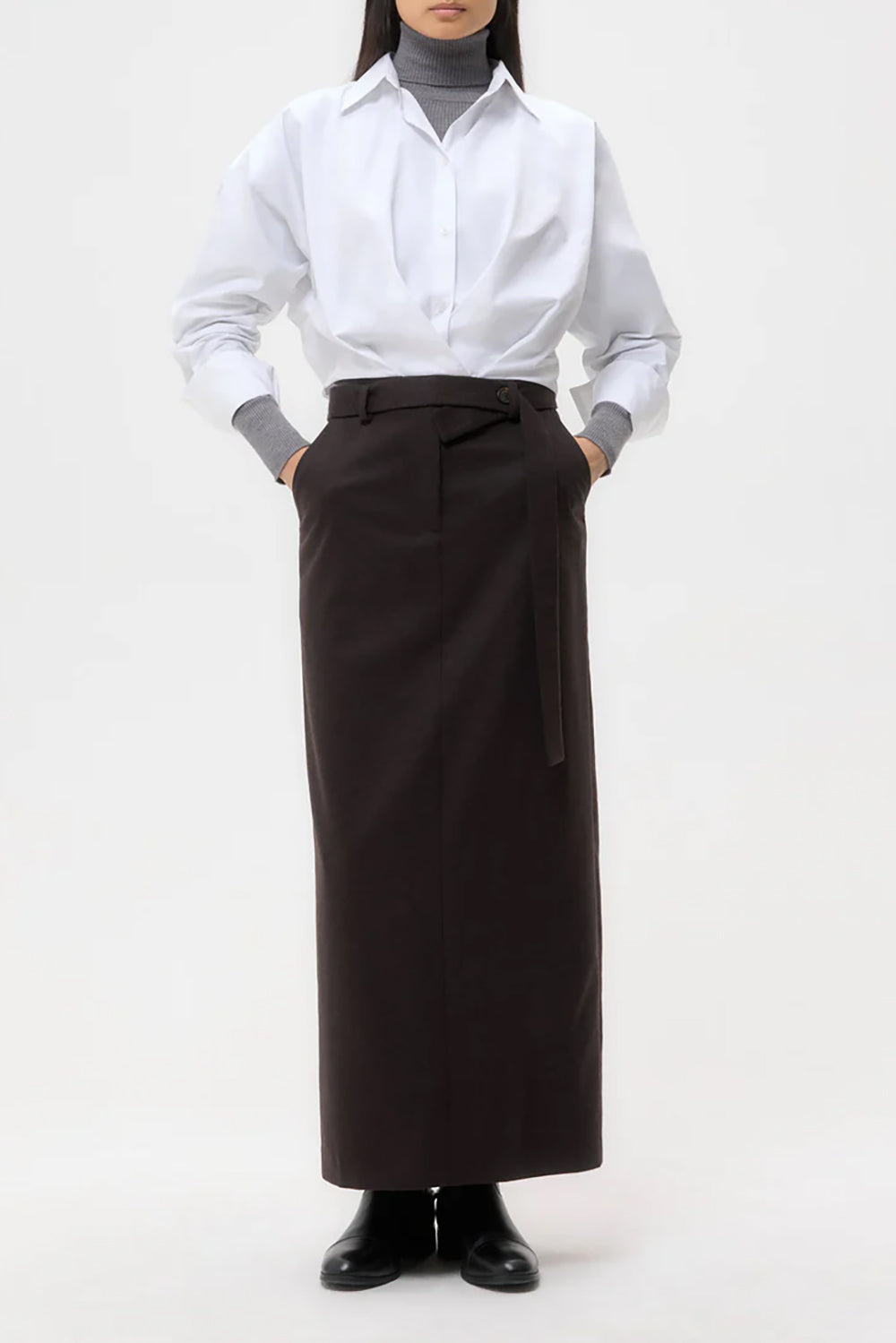Taken Top in Super Compact Cotton White