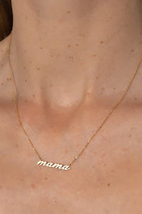 Mama Script Necklace