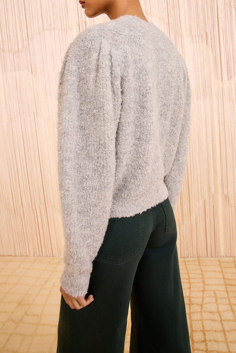 Kira Alpaca Cardigan in Pebble