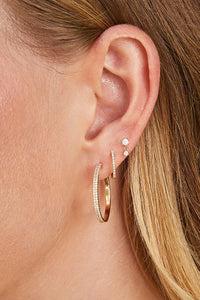 Diamond Huggie Earrings in 14k Yellow Gold