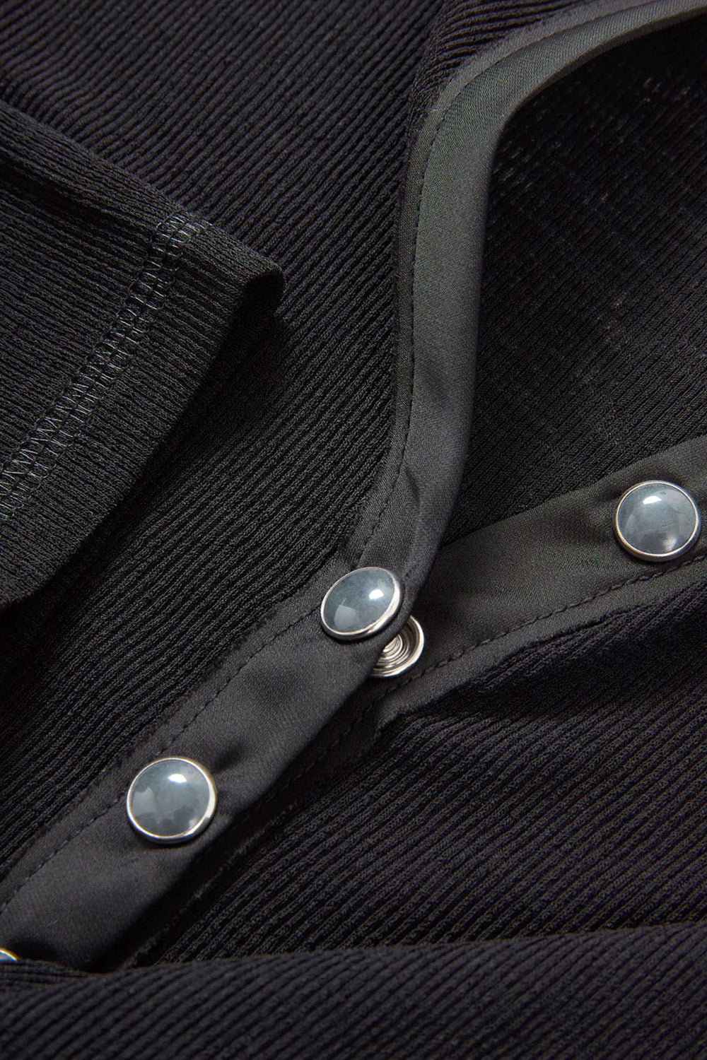 Drexler Ribbed Henley Top in Black