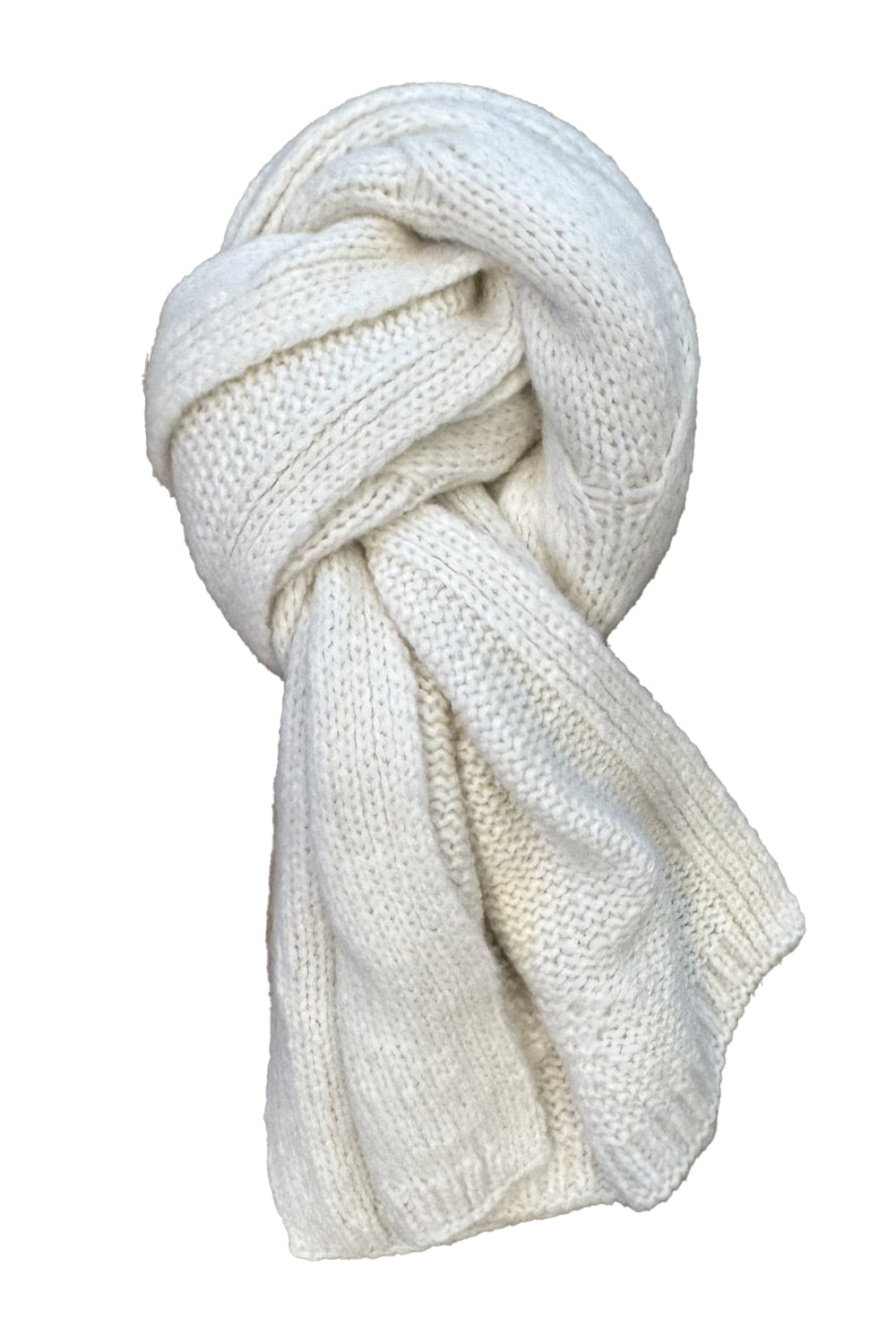 Luxe Lofty Alpaca Cable Scarf in White