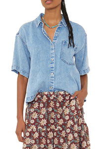 Ike Shirt in Malibu Blue